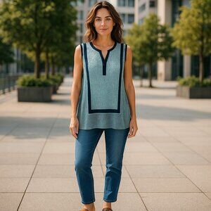 Jones New York Geometric Sleeveless Top